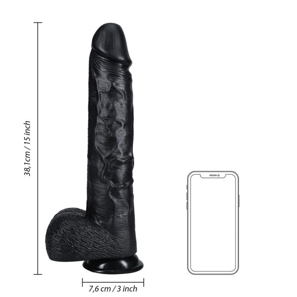 Extra Large Straight With Balls 38 Cm - Black zdjęcie 7