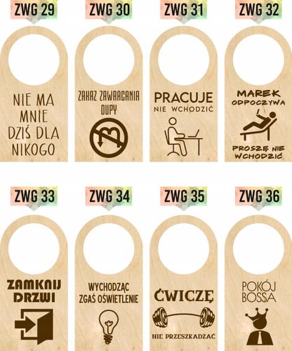 ZAWIESZKA NA DRZWI KLAMKĘ drewniana grawerowana POSZĘ NIE WCHODZIĆ na Arena.pl
