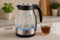 Czajnik Elektryczny Bezprzewodowy Szklany 1.7 L Cichy LED Mocny 2200W Dovia