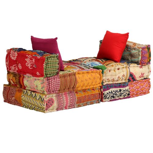 Patchworkowa sofa modułowa 3-osobowa VidaXL na Arena.pl
