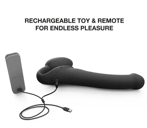 strap-on-me vibrating bendable strap-on m czarny, 3 silniki, silikon na Arena.pl