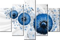 100CM 150CM OBRAZ 5 ELEM NIEBIESKI DMUCHAWIEC 4 ŚCIENNY