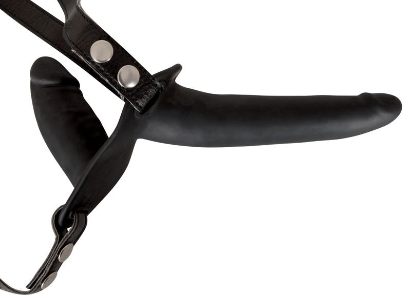 Czarny Podwójny Strap On zdjęcie 3