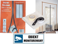 Drzwi Foliowe Malarskie Remontowe Zamkiem 220X120  + Naklejka