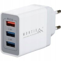 SZYBKA ŁADOWARKA SIECIOWA 3 x USB QC 3.0 30W MOCNA