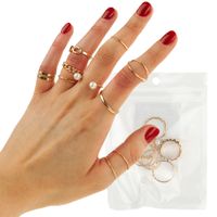 tg66796 pierścionek zestaw złotych pierścionków boho retro
