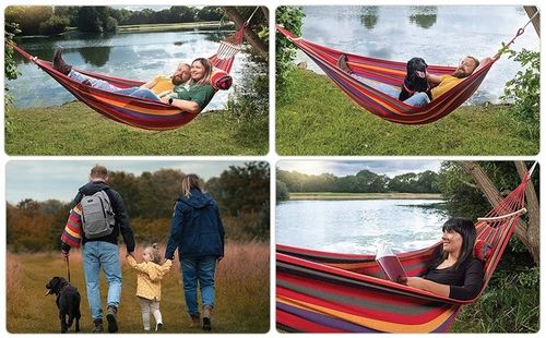 2-OSOBOWY HAMAK ZE STELAŻEM HUŚTAWKA 200KG 270x150 na Arena.pl