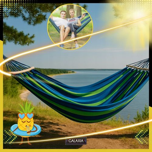 HAMAK OGRODOWY DWUOSOBOWY XXL 260x150 2 Osobowy Turystyczny Z DRĄŻKIEM DUŻY na Arena.pl