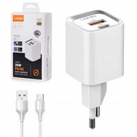 Ładowarka z kablem USB-A na USB-C 2 porty szybka