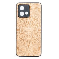 Drewniane Etui Bewood do Motorola G84 5G KALENDARZ AZTECKI ANIEGRE