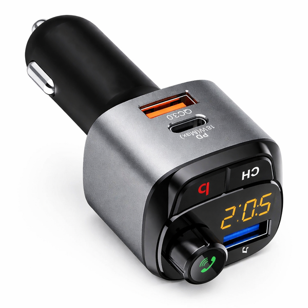 Transmiter Samochodowy FM Ładowarka 36W QC 3.0 Typ C Bluetooth zdjęcie 6