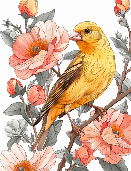 Plakat 50x65cm Wiosenny Śpiewaczek zdjęcie 1