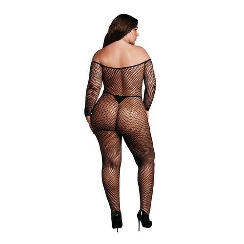 bodystocking with off shoulder neckline, fishnet structure and open crotch. na Arena.pl