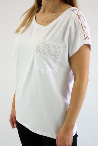 Koszulka z koronkowymi detalami Mela Biała UNI na Arena.pl