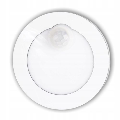 Oprawa schodowa oświetlenie schodowe LED 230V OKRĄGŁA BIAŁA Czujnik Ruchu na Arena.pl