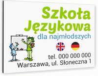 nadruk UV TABLICZKA reklamowa nierdzewna 40x30 DIBOND SZKOŁA JĘZYKOWA