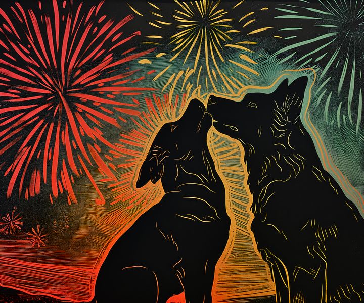 Plakat 60x50cm Psi Uścisk zdjęcie 1