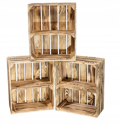 SKRZYNKA DREWNIANA opalana SKRZYNKI PÓŁKA SZAFKA na Arena.pl