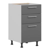 Tiffany T-17/D45S3 Szary połysk MDF szafka dolna, 3 szuflady, szybko