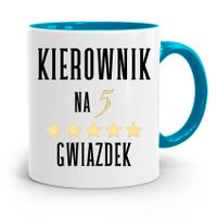 Kubek Błękitny Dla Kierownika Na Pięć Gwiazdek Z Nadrukiem Ze Zdjęciem