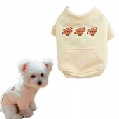 Bluza dla psa z haftem 3 misie IWANA Beżowy XL