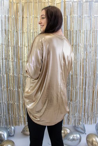 Błyszcząca Tunika Oversize Złota UNI na Arena.pl