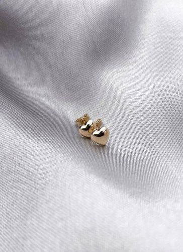 ZŁOTE KLASYCZNE KOLCZYKI WYPUKŁE SERDUSZKA SERCA 8KT 333 na Arena.pl