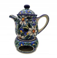 CZAJNIK Z PODGRZEWACZEM CERAMIKA BOLESŁAWIEC