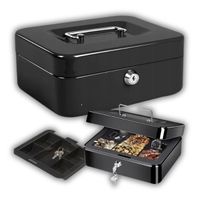 SEJF KASETKA SKRYTKA NA KLUCZE PIENIĄDZE BANKNOTY BILON METALOWA ZAMYKANA