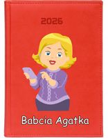 KALENDARZ A4 2026 DZIENNY KSIĄZKOWY NADRUK UV DLA BABCI Z TWOIM NAPISEM