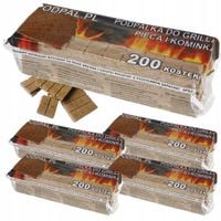 Podpałka Rozpałka do Grilla Kominka Pieca Ogniska 200 Kostek Przyj.