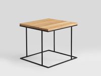 Stół kawowy WALT SOLID WOOD 50 - dąb, czarny, stolik do sofy