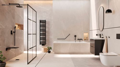 Revia lustro łazienkowe 100x50cm owalne, czarny mat na Arena.pl