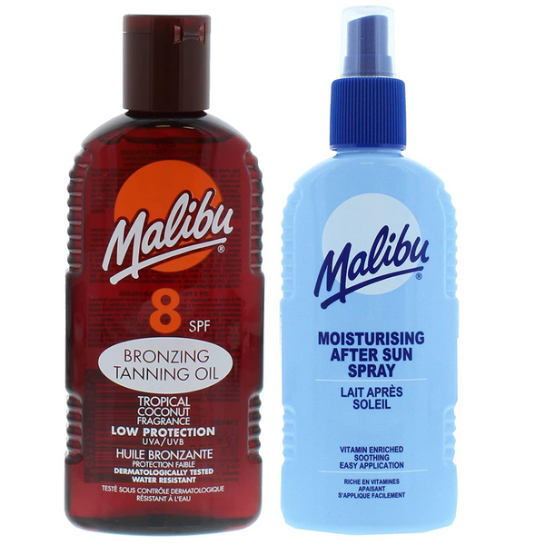 Malibu Olejek Do Opalania SPF8 200ml + Balsam W Sprayu Po Opalaniu 200 zdjęcie 1