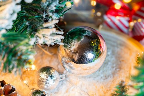 ZESTAW BOMBEK na Choinke 100szt Silver mix Bombki Choinkowe Świąteczne na Arena.pl