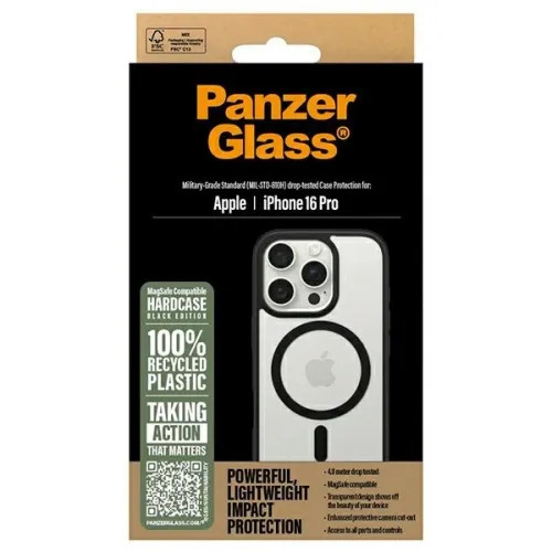 Etui PanzerGlass HardCase z MagSafe na iPhone 16 Pro - czarne na Arena.pl