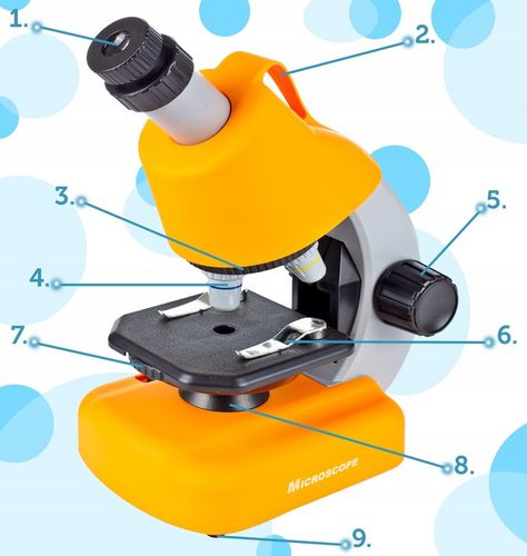 MIKROSKOP NAUKOWY ZABAWKA DLA DZIECI Z AKCESORIAMI W WALIZCE 640X na Arena.pl