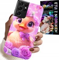 ETUI DO SAMSUNG GALAXY S21 Ultra - SŁODKA KACZUCHA, KACZKA NA RÓŻOWYM TLE