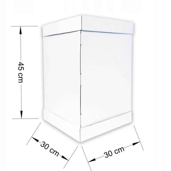 Karton pudełko na wysoki tort pietrowy 30x30x45 cm białe MOCNE OPAKOWANIE zdjęcie 3