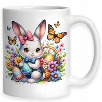 Wiosenny Wielkanocny Kubek Na Prezent Królik Zając Pisanka Zajączek