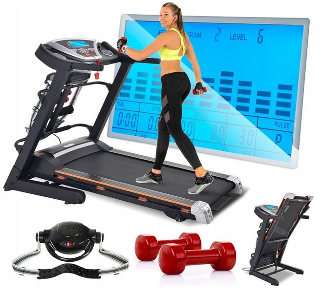 ZESTAW Profesjonalna BIEŻNIA ELEKTRYCZNA DOMOWA SKŁADANA MASAŻER 150KG 19KM zdjęcie 2