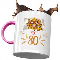 Kubek Różowy Na Urodziny 80 80Te 80-Te Prezent Z Nadrukiem Ze Zdjęciem