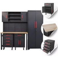 SZ101 Zestaw mebli warsztatowych z ruchomym stołem i szafkami jezdnymi