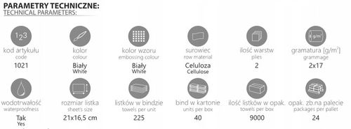 SERWETKI ELLIS NAPKINS 9000 - białe na Arena.pl