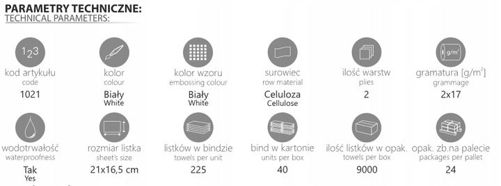 SERWETKI ELLIS NAPKINS 9000 - białe zdjęcie 2