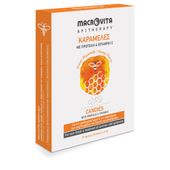 MACROVITA cukierki bez cukru o smaku pomarańczowym z propolisem, witaminą C i ziołami 20 szt.