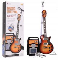 2X zestaw muzyczny dla dzieci GITARA + WZMACNIACZ + MIKROFON NA STELAŻU ret
