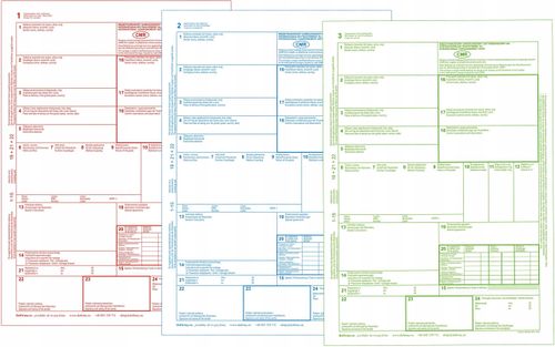 cmr list przewozowy 100 kartek - 3 odcinki - 33 komplety - 10 szt. na Arena.pl