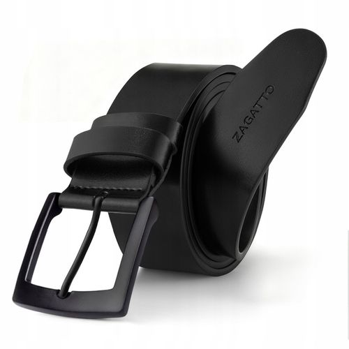 Pasek skórzany męski CZARNY do spodni SZEROKI skóra naturalna ZAGATTO na Arena.pl