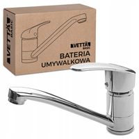 Bateria umywalkowa kuchenna nablatowa długi kran do zlewu chromowa VETTÄ